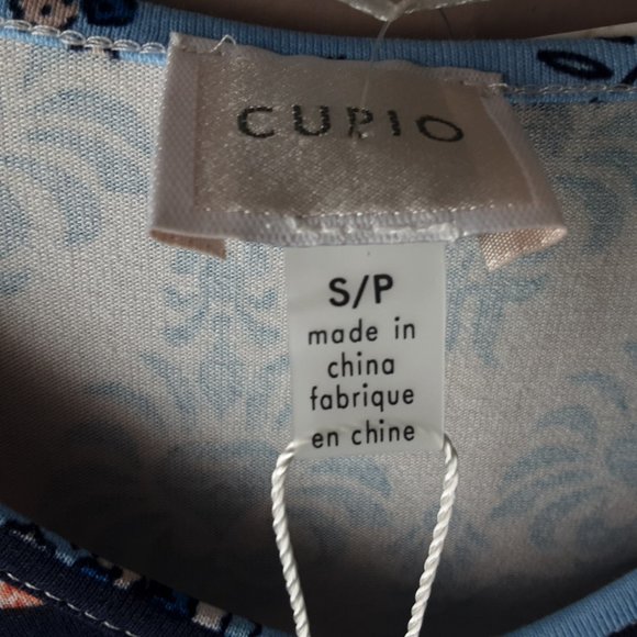 Cupio Top | Blue Tan Orange Floral | New! Small - Picture 9 of 14